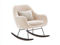 Schaukelstuhl Teddy-Stoff 82x96x94 cm - Creme - modernes Wohnzimmerdesign