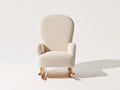 Schaukelstühle Boucléstoff 78x72x96 cm Cremeweiß für Wohnzimmer - Klassisches Design mit Holzkuven