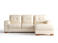 Ecksofa Lederoptik 250x160x84 cm - Creme - modernes Design mit Ottomane