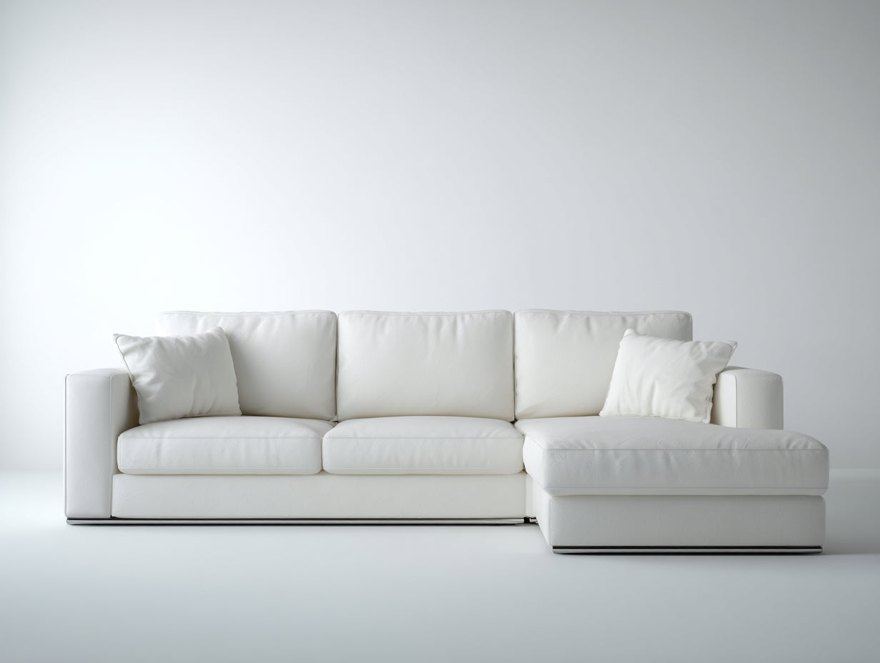 Ecksofa Kunstleder 260x160x85 cm Weiß für Wohnzimmer - Modernes Design mit Recamiere