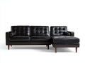 Ecksofa Lederoptik 255x160x82 cm - Schwarz - modernes Design mit Ottomane