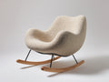 Schaukelstuhl Teddy-Stoff 78x92x88 cm - Creme - modernes Wohnzimmerdesign