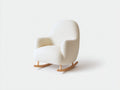 Schaukelstühle Bouclé Stoff 70x82x86 cm Beige-Natur - moderner Relaxstuhl für Wohnzimmer