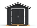 Gartenhäuser Holzwerkstoff 250x210x230 cm Schwarz-Weiß für Garten - Klassisches Gerätehaus mit Doppeltür