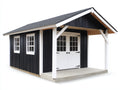 Gartenhäuser Holz 300x240x260 cm - Dunkelblau-Weiß - Landhausstil mit überdachter Veranda