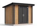 Gartenhäuser Holz 285x220x225 cm natur-schwarz für Garten - mit Pultdach und Doppeltür