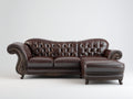 Ecksofa Kunstleder 270x170x92 cm - Dunkelbraun - klassisches Chesterfield-Design