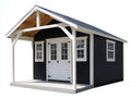 Gartenhäuser Holz 380x280x260 cm - Schwarz-Weiß - Landhausstil mit Vordach