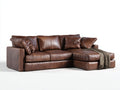 Ecksofa Kunstleder 280x170x82 cm Braun für Wohnzimmer - Modernes Design mit Recamiere