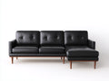 Ecksofa Leder 240x160x84 cm Schwarz - modernes Sofa mit Liegefläche für Wohnzimmer